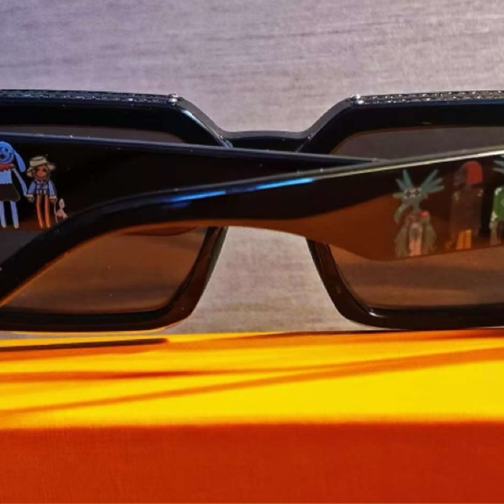 1.1 Millionaire Sunglasses Cartoon Friends Embossed Monogram Black Jacquard - Picture 7 of 14